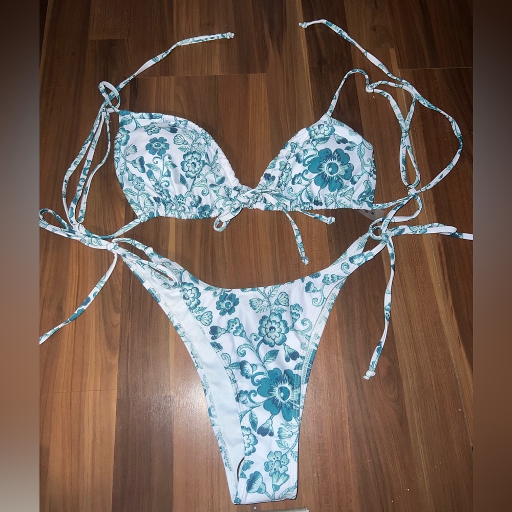 two piece bikini, never worn, fits true to size